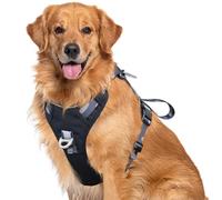 No Pull Dog Harness with Front and Back D-Rings, 600D Oxford Water Repellent for Hiking/Training/Walking, Adjustable Reflective Vest, Lightweight Aluminum Hardware for