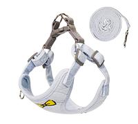 No Pull Dog Harness with Leash Pet Soft Vest Harness and Leash Set Dog Cat No Choke Escape Proof Harness Reflective Step in Harness for Small Medium Dogs Cats (Baby Blue, Large)