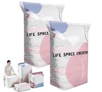 No-Pump 3D Vacuum Storage Bags,3-Sec Fast Compression, Press & seal, Roll-Up Compression, Vacuum Storage Bag, Reusable Vacuum Pack Bags for Clothes Duvet Travel and Home (2PC, L(80 * 60 * 32cm))