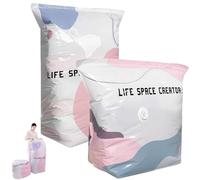No Pump 3d Vacuum Storage Bags, Vacuum Pack Bags for Clothes 3-Sec Fast Compression, Pump Free Vacuum Storage Bag 3d, Vacuums Pack Bag for Clothes, Duvet Travel and Home B)