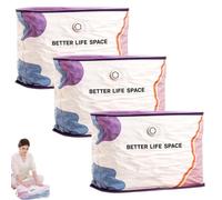 No Pump Vacuum Storage Bags, Better Life Space Bags, Large Capacity Compression Storage Bags For Clothes, Bedding & Blankets, Space Saving Vacuum Seal Bags Without Pump (3, 100x80x32cm)
