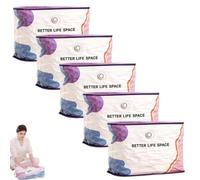 No Pump Vacuum Storage Bags, Better Life Space Bags, Large Capacity Compression Storage Bags For Clothes, Bedding & Blankets, Space Saving Vacuum Seal Bags Without Pump (3, 100x80x32cm)