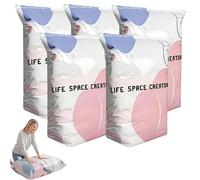 No Pump Vacuum Storage Bags - Press And Seal Large Vacuum Storage Compression Bags, Keeps Clothes Dry & Dust-free, No Pump 3D Vacuum Storage Bag for Bulky Bedding & Off-Season Gear (5, 15"x31"39")