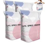 No Pump Vacuum Storage Bags Press & Seal, 2/4PCS, Large No-Pump 3D Vacuum Storage Bags, Vacuum Storage Bag, Reusable Vacuum Pack Bags for Clothes Duvet Travel and Home (L-4Pcs)