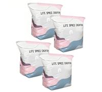 No Pump Vacuum Storage Bags Press & Seal, No Pump Needed, Extra Large Vacuum Storage Bags, Reusable Vacuum Pack Bags, for Jumbo Clothes Bedding, Comforters, Off-Season Gear (M 4pcs)