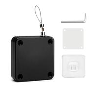 No Punching Door Closer, Pull Cord Closers, Adjustable Surface Stop, Bracket Type(Black 3 Generations)