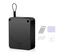 No Punching Door Closer, Pull Cord Closers, Adjustable Surface Stop, Bracket Type(Black 4 Generations)