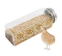 No Quail Feeder - Small Automatic Poultry Feeder with Water Jar and Feeding Cups, No Waste Chick Feeder for Quail, Poultry, and Small Birds, Easy-Clean Compact Chicken Water Bucket