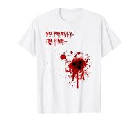 No Really I'm Fine-Bloody Bullet Holes Funny Halloween T-Shirt