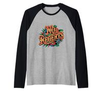 No Regerts Grammar Jokes Misspelled Tattoo Incorrect Quotes Raglan Baseball Tee