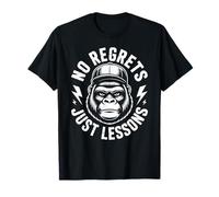 No Regrets Just Lessons Gorilla Motivation Mindset T-Shirt