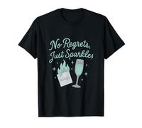 No Regrets Just Sparkles Champagne Celebration Design T-Shirt