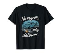 No Regrets Only Detours Travel Road Trip Design T-Shirt