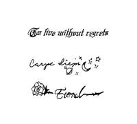 No Regrets Waterproof Semi-Permanent And Long-Lasting 2 Weeks Temporary Tattoo Stickers For Men And Women Finger Chest Arm Back(3pcs)