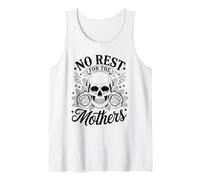 No Rest for The Mothers Skull Rose Tattoo Style Mom Tank Top