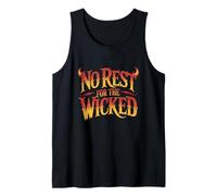 No Rest for The Wicked Fire Halloween Gothic Tank Top