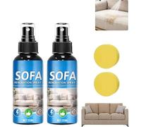 No-rinse Fabric Cleaner Spray, 35ml Carpet Foam Stain Remover，2PC | Fabric Sofa Foam Cleaner with Cleaning Sponge, Multi-Purpose Stain & Grease Remover for Sofas Carpets & Car Seats