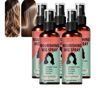 No Rinse Nourishing Wig Spray, Lightweight Hydrating Conditioning Mist, Frizzy Control Wig Spray, Wig Straightening Smoothing Shine Spray, Leave In Conditioner Synthetic Human Hair Wigs (5pcs)