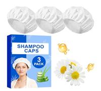 No Rinse Shampoo Caps for Bedridden Patients Elderly Camping Rinse Free Microwavable Waterless Hair Washing and Conditioning Shower Caps Disposable Hypoallergenic 3 Pack