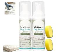 No-RinseMattress Dry Foam Cleaner, Multi-surface Cleaner Foam Spray (2) | Waterless Dry-Cleaning Fo-Am, Stain Remover for Fabric Sofas, Mattresses & Car Interiors, Remove Sweat Stains, Dirt and Odors