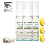 No-RinseMattress Dry Foam Cleaner, Multi-surface Cleaner Foam Spray (3) | Waterless Dry-Cleaning Fo-Am, Stain Remover for Fabric Sofas, Mattresses & Car Interiors, Remove Sweat Stains, Dirt and Odors