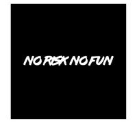 No Risk No Fun Car Sticker Personality Window Bumper Motorcycle Laptop Wall Decoration Vinyl Decal Accessories(White,22X3cm)