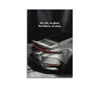 No Risk No Glory Car Wall Art, Car-themed Print, Motivational Poster, Bold Canvas Picture Artistic Wall Mural Modern Hanging Decor Poster16x24inch(40x60cm)