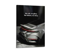 No Risk No Glory Car Wall Art, Car-themed Print, Motivational Poster, Bold Canvas Picture Artistic Wall Mural Modern Hanging Decor Poster20x30inch(50x75cm)