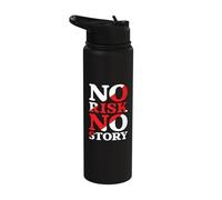 No Risk No Story Empowerment Words Stainless Steel Insulated Water Bottle