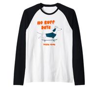 No Ruff Days Dachshund Skateboard Dog Weiner Dog Doxie Raglan Baseball Tee