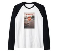 No Rules Goose Funny Do Not Enter Sign Rebel Raglan Baseball Tee