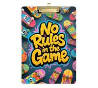 No Rules in The Game Wildstyle Graffti Girls clipboard for School Transparent for Coaches Medical Classroom Size 9 x 12 Gold