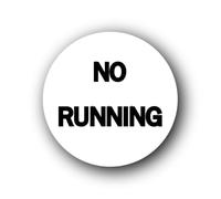 No Running Sign - 9.5x9.5cm Brushed Aluminium