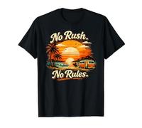 No Rush No Rules - Relaxed Life Motto Tee Value Graphic T-Shirt, Men, Black, L