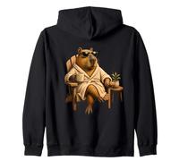 No Rush Positive Vibes Capybara Relax Mood Zip Hoodie