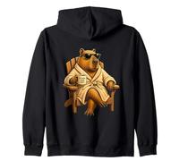 No Rush Positive Vibes Capybara Relax Mood Zip Hoodie