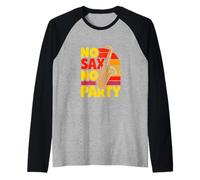 No Sax No Party Retro Saxophone Jazz Music Raglan Baseball Tee