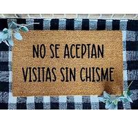 No Se Aceptan Visitas Sin Chisme Non Slip Entryway Rugs for Indoor Outdoor Entrance Floor Door Mat 30X18 Inch