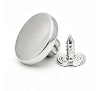 No-Sew Dungaree Jean Buttons Kit, 17 x 8mm, Silver - 50 Sets