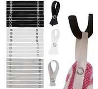 No-sew hangers for textiles, 24 pack, 150 x 12 mm loops, three colour set, snap fastener, hanger tabs for dish towel, towel, cloth, cloth, decorative items, camping accessories