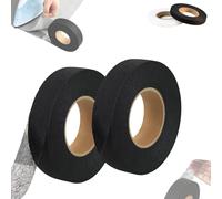 No-Sew Hem Tape for Pants, Hailoyearn No Sew Hemming Tape Fabric Adhesive, Mess-Free & Invisible Strong Adhesive Curtain Hemming Tape for Pants, Dresses and Clothes (0.59in,Black*2)