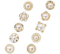 No Sew Modesty Pins 10PCS Mixed Pattern Cover Up Buttons, Anti-Gap Anti Exposure Safety Brooch Pins for Low Cut Tops Shirts Dresses Cardigans, Decorative Fixed Pins for Clothes Hats Bags