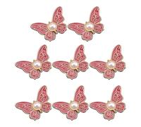 No Sew Waist Tightener Pins Stylish Butterfly Button Removable Waist Tightener Adjustable Buckle Clips for Baggy Jeans Cardigans 6 Pack Red 8pcs