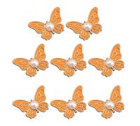 No Sew Waist Tightener Pins Stylish Butterfly Button Removable Waist Tightener Adjustable Buckle Clips for Baggy Jeans Cardigans 6 Pack Orange 8pcs