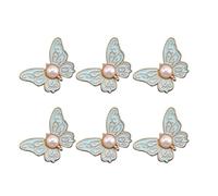 No Sew Waist Tightener Pins Stylish Butterfly Button Removable Waist Tightener Adjustable Buckle Clips for Baggy Jeans Cardigans 6 Pack Sky Blue 6pcs