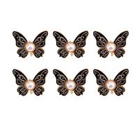 No Sew Waist Tightener Pins Stylish Butterfly Button Removable Waist Tightener Adjustable Buckle Clips for Baggy Jeans Cardigans 6 Pack Black 6pcs