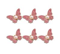 No Sew Waist Tightener Pins Stylish Butterfly Button Removable Waist Tightener Adjustable Buckle Clips for Baggy Jeans Cardigans 6 Pack Red 6pcs