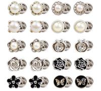 No Sew Women's Shirt Buttons 20PCS Modest Pins for Dresses, Anti Exposure Fixed Brooches for Low Cut Tops Cardigans, Safety Brooch Pins Cover Up Buttons for Clothes Hats Bags, Mix Pattern