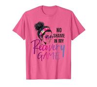 no Shame in My Recovery Game Messy bun Women Sober T-Shirt, Men, Pink Heather, X-Large