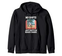 No Shifts Just Shifts in Beach Chairs Labor Day Zip Hoodie